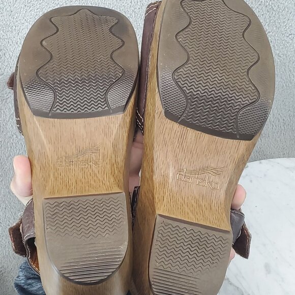 Dansko Shoes Womens Size EU 38 US 7.5-8 Brown Leather Sara Sandals - Picture 10 of 12